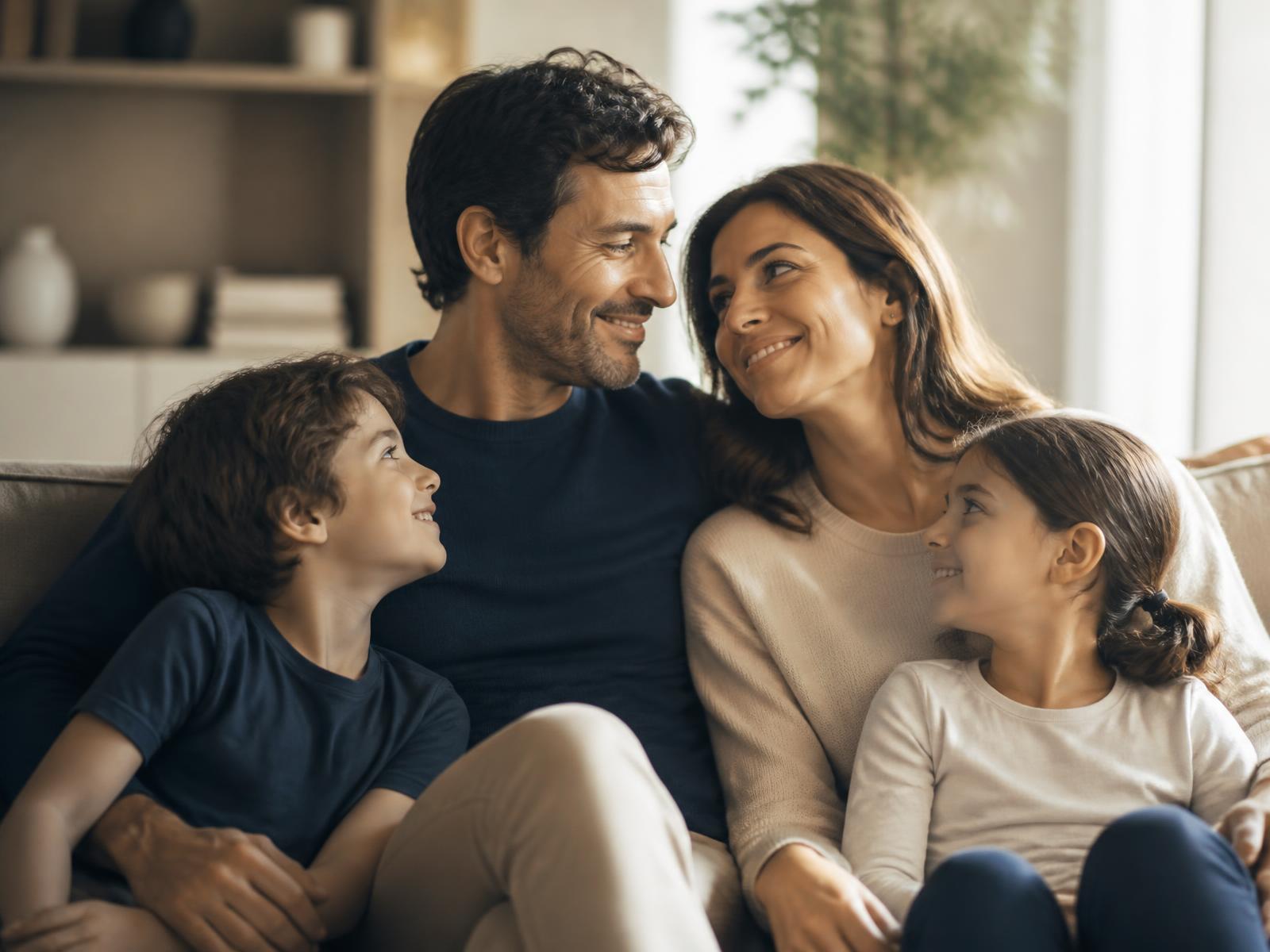 Famiglia serena protetta da una polizza vita